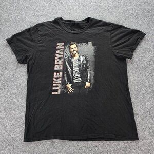 Luke Bryan Tshirt Mens 2XL Black‎ Kick The Dust Up Tour Country Music Band